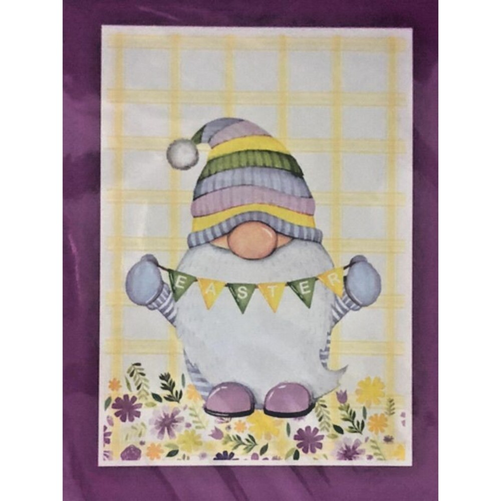 Easter Gnome House Flag 28x40" Spring Bunny Outdoor Yard Banner Decor